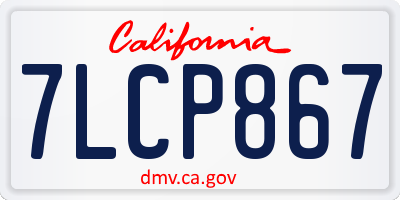 CA license plate 7LCP867