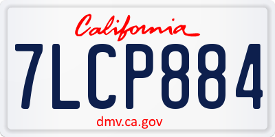 CA license plate 7LCP884