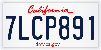CA license plate 7LCP891