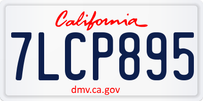 CA license plate 7LCP895