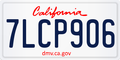 CA license plate 7LCP906