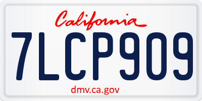 CA license plate 7LCP909