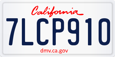 CA license plate 7LCP910
