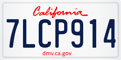 CA license plate 7LCP914