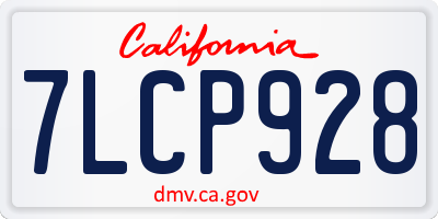CA license plate 7LCP928