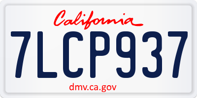 CA license plate 7LCP937