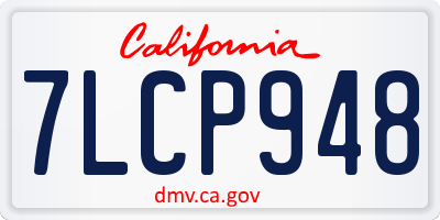 CA license plate 7LCP948