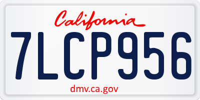 CA license plate 7LCP956
