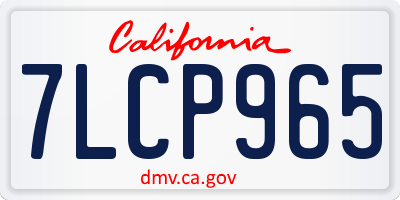 CA license plate 7LCP965