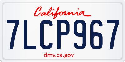 CA license plate 7LCP967