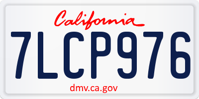 CA license plate 7LCP976