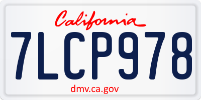 CA license plate 7LCP978