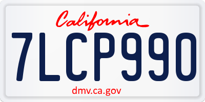 CA license plate 7LCP990