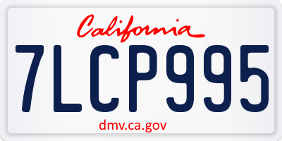 CA license plate 7LCP995