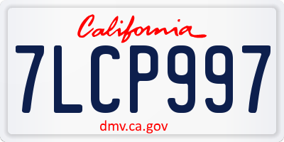 CA license plate 7LCP997