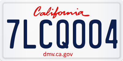 CA license plate 7LCQ004
