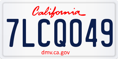 CA license plate 7LCQ049