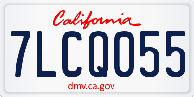 CA license plate 7LCQ055