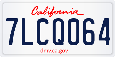 CA license plate 7LCQ064