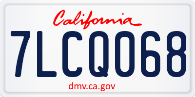 CA license plate 7LCQ068