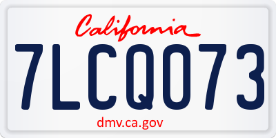 CA license plate 7LCQ073