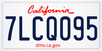 CA license plate 7LCQ095