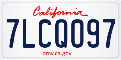 CA license plate 7LCQ097