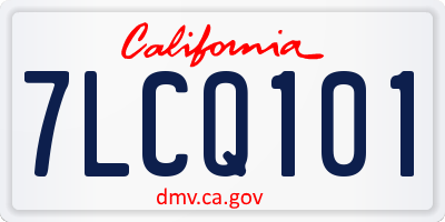 CA license plate 7LCQ101