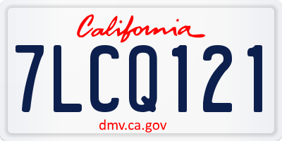 CA license plate 7LCQ121