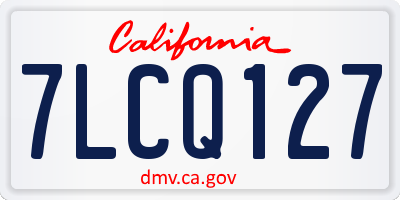 CA license plate 7LCQ127