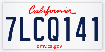 CA license plate 7LCQ141