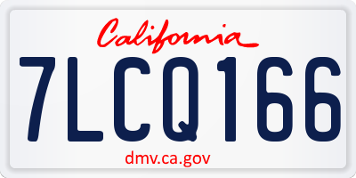 CA license plate 7LCQ166