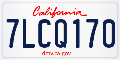 CA license plate 7LCQ170