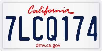 CA license plate 7LCQ174