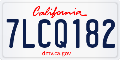 CA license plate 7LCQ182