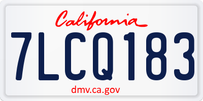 CA license plate 7LCQ183