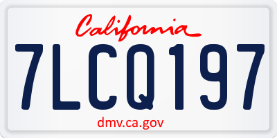 CA license plate 7LCQ197