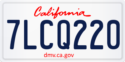 CA license plate 7LCQ220