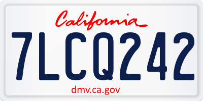 CA license plate 7LCQ242