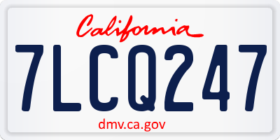 CA license plate 7LCQ247