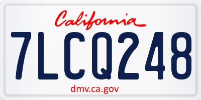 CA license plate 7LCQ248