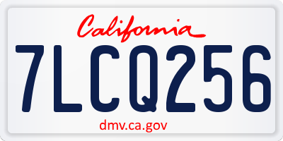 CA license plate 7LCQ256