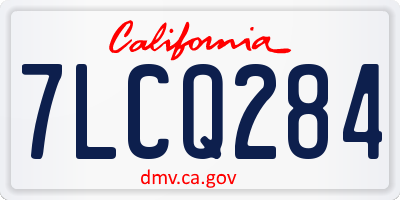 CA license plate 7LCQ284