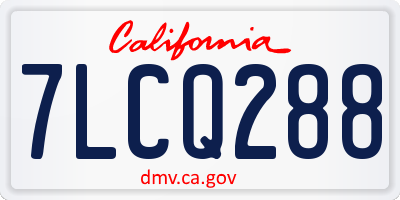 CA license plate 7LCQ288