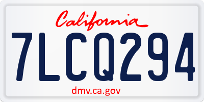 CA license plate 7LCQ294