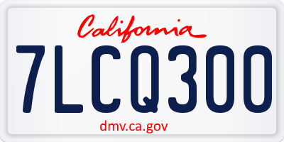 CA license plate 7LCQ300