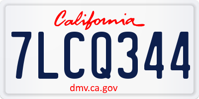 CA license plate 7LCQ344