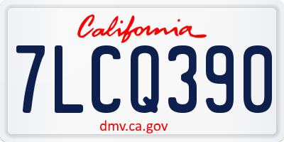CA license plate 7LCQ390