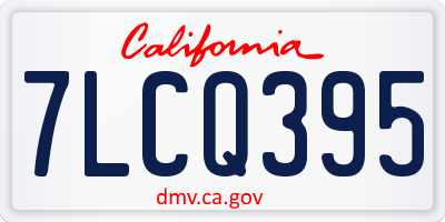 CA license plate 7LCQ395