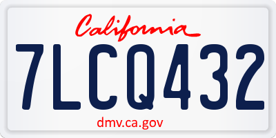 CA license plate 7LCQ432